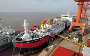 Seaspan Energy’s 7,600m³ LNG bunkering vessel, built by Nantong CIMC Sinopacific Offshore & Engineering Co., Ltd